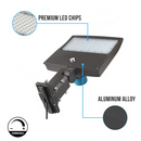 Load image into Gallery viewer, 150w-led-pole-light-with-photocell-5700k-universal-mount-bronze-ac100-277v