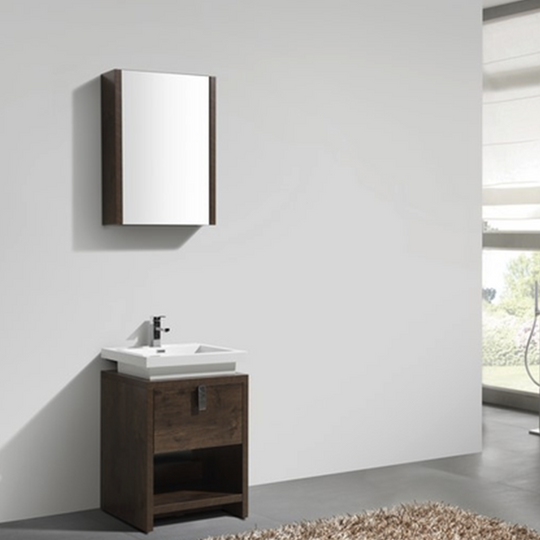 Liyan Freestanding Bathroom Vanity Unit With Acrylic Sink Top, Open Shelf Storage