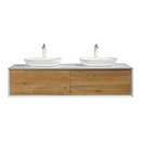 Load image into Gallery viewer, Fiona Wood Floating / Wall Mounted Bathroom Vanity With Acrylic Vessel Sink