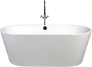 Load image into Gallery viewer, Skysea 59 In. Oval Acrylic Freestanding Soaking Bathtub in Glossy White With Chrome-Plated Center Drain Chrome-Plated Center Drain &amp; Overflow Cover