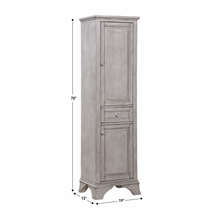 Load image into Gallery viewer, Linen Cabinet - Side Cabinet - 19 W x 15 D x 70&quot; H - Old Harbor Grey