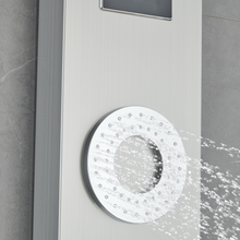 Load image into Gallery viewer, 55 In. 5-Jet Stainless Steel Shower Panel System With Fixed LED Rainfall Shower Head, LED Temperature Display &amp; Handheld Shower, Self-Cleaning &amp; Jet Massage Feature