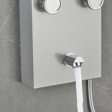 Load image into Gallery viewer, 55 In. 5-Jet Stainless Steel Shower Panel System With Fixed LED Rainfall Shower Head, LED Temperature Display &amp; Handheld Shower, Self-Cleaning &amp; Jet Massage Feature