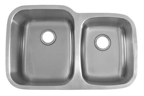 60/40 Lancer Undermount Dual Compartments Kitchen Sink In Rounded Bowls