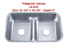 Load image into Gallery viewer, Leonet Tribute 50/50 Double Bowl Stainless Steel Kitchen Sink