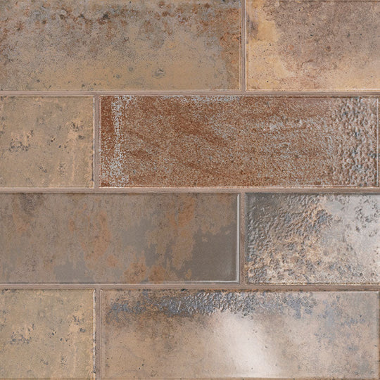 4" X 12" Marza Rust Glossy Brown Subway Tile (11.33SQ FT/CTN)