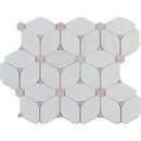 Load image into Gallery viewer, 12&quot; X 12&quot; Cecily Pattern Polished Warm White Marble Cubed Mosaic Sheet (9.5SQ FT/CTN)