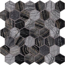 Load image into Gallery viewer, 2&quot; X 2&quot; Hexagon Henley Black Multi Finish Mosaic Tile (9.8SQ FT/CTN)