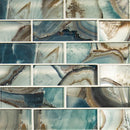 Load image into Gallery viewer, 2&quot; X 6&quot; Night Sky Green Glass Subway Brick Mosaic Wall Tile (9.7SQ FT/CTN)