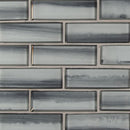 Load image into Gallery viewer, 12&quot; X 12&quot; Ombre Grigia Beveled Dark Gray Glass Subway Mosaic Wall Tile (9.6SQ FT/CTN)