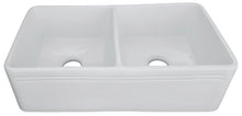 Load image into Gallery viewer, Apron Farmhouse 33-1/4in. x 18in. x 10 in. Double Bowl Kitchen Sink in White