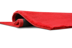 Rabbit Fur Area Rugs Red Rectangle 5-X-7