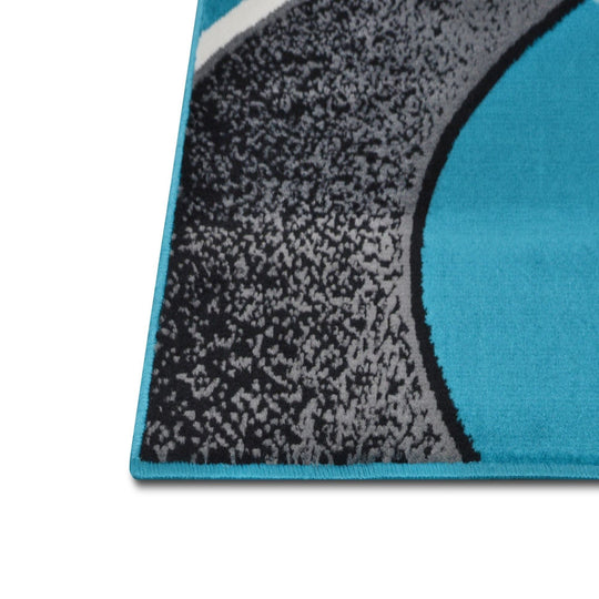 Contempo-42 Area Rugs Rectangle Turquoise 5-X-7