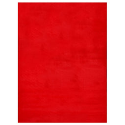 Rabbit Fur Area Rugs Red Rectangle 5-X-7