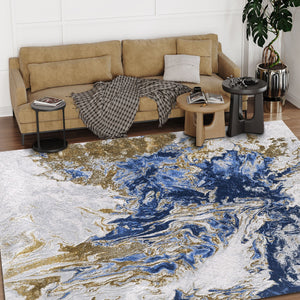 Regency-950 Area Rugs Rectangle Blue-Thunder 5-X-7