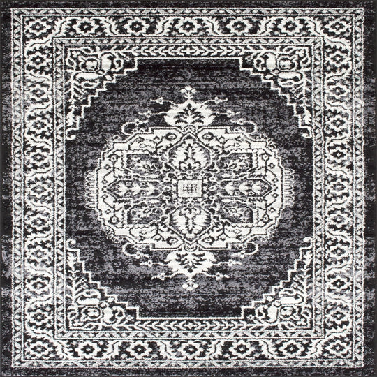 Ibiza-180 Area Rugs Black Rectangle 5-X-7