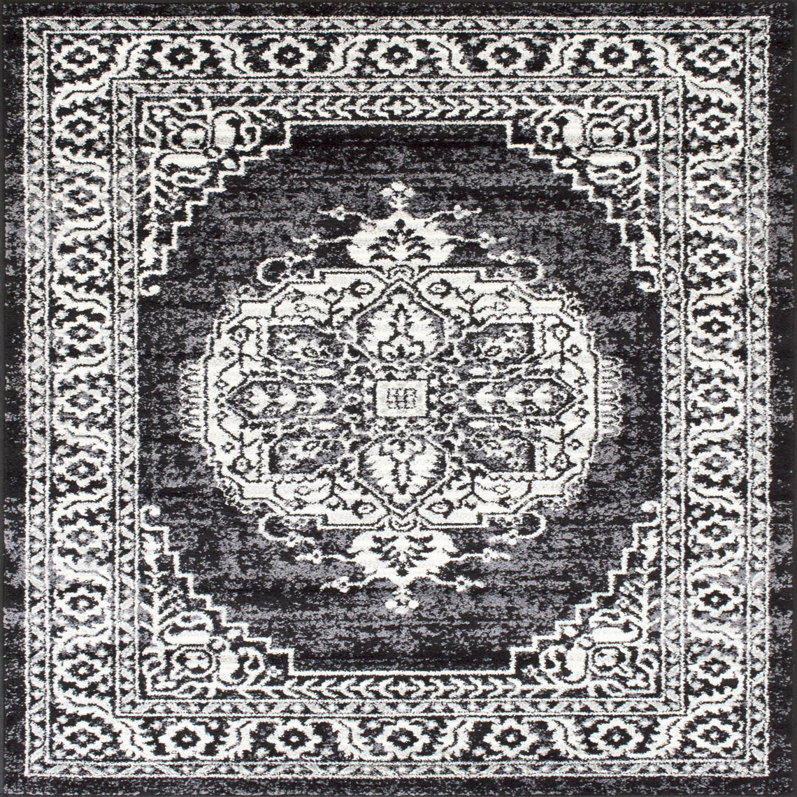 Ibiza-180 Area Rugs Black Rectangle 5-X-7