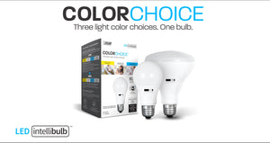 A19 LED Lights Bulbs, 60, E26, IntelliBulb Color Choice, 3 color temperatures
