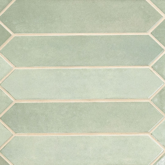2.5" X 13" Renzo Jade Picket Soft Glossy Green Ceramic Wall Tile (12.21SQ FT/CTN)
