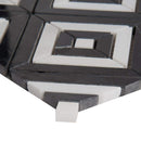 Load image into Gallery viewer, 12&quot; X 12&quot; Rhombix Nero Polished Black Geometric Marble Square Wall and Floor Mosaic Tile (10SQ FT/CTN)