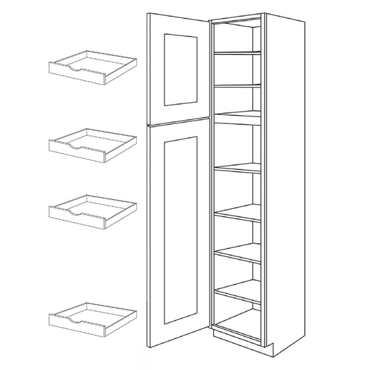 Luxor Espresso - Utility Cabinet | 18"W x 96"H x 24"D