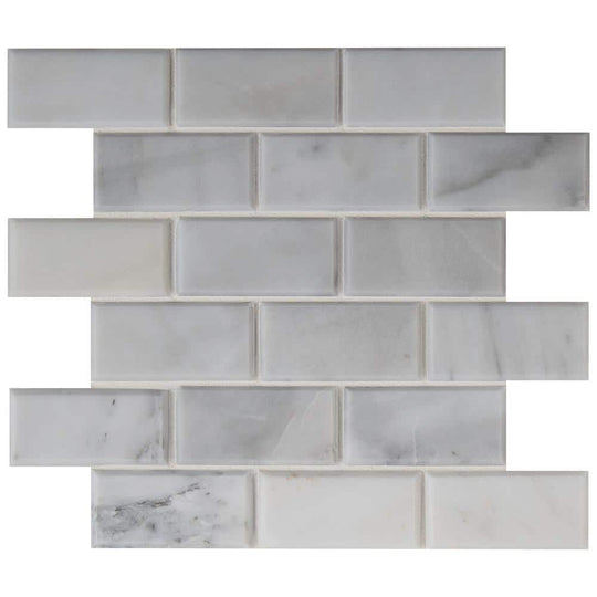 2" X 4" Greecian White Polished and Beveled Marble Mosaic Tile (10SQ FT/CTN)