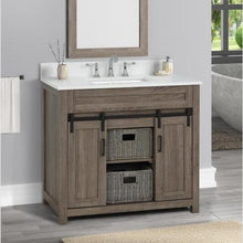 Load image into Gallery viewer, Farm Barn Brown Freestanding Bathroom Vanity Cabinet Without Top in Antique Brown